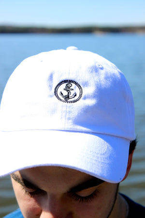 white color baseball hat anchor hat