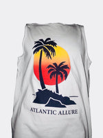 Palm Tree Design Sunset Design Chalky Mint color Tank top